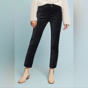 Like New! Anthropologie The Essential Velvet Slim Navy Tailored Trousers - Sz 10